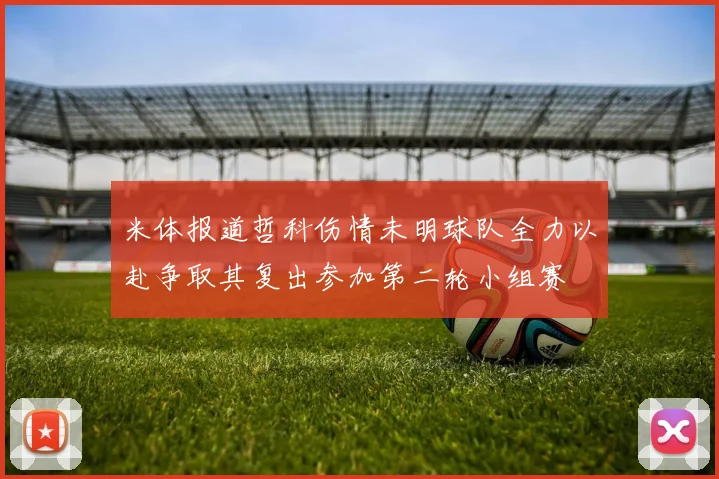 米体报道哲科伤情未明球队全力以赴争取其复出参加第二轮小组赛